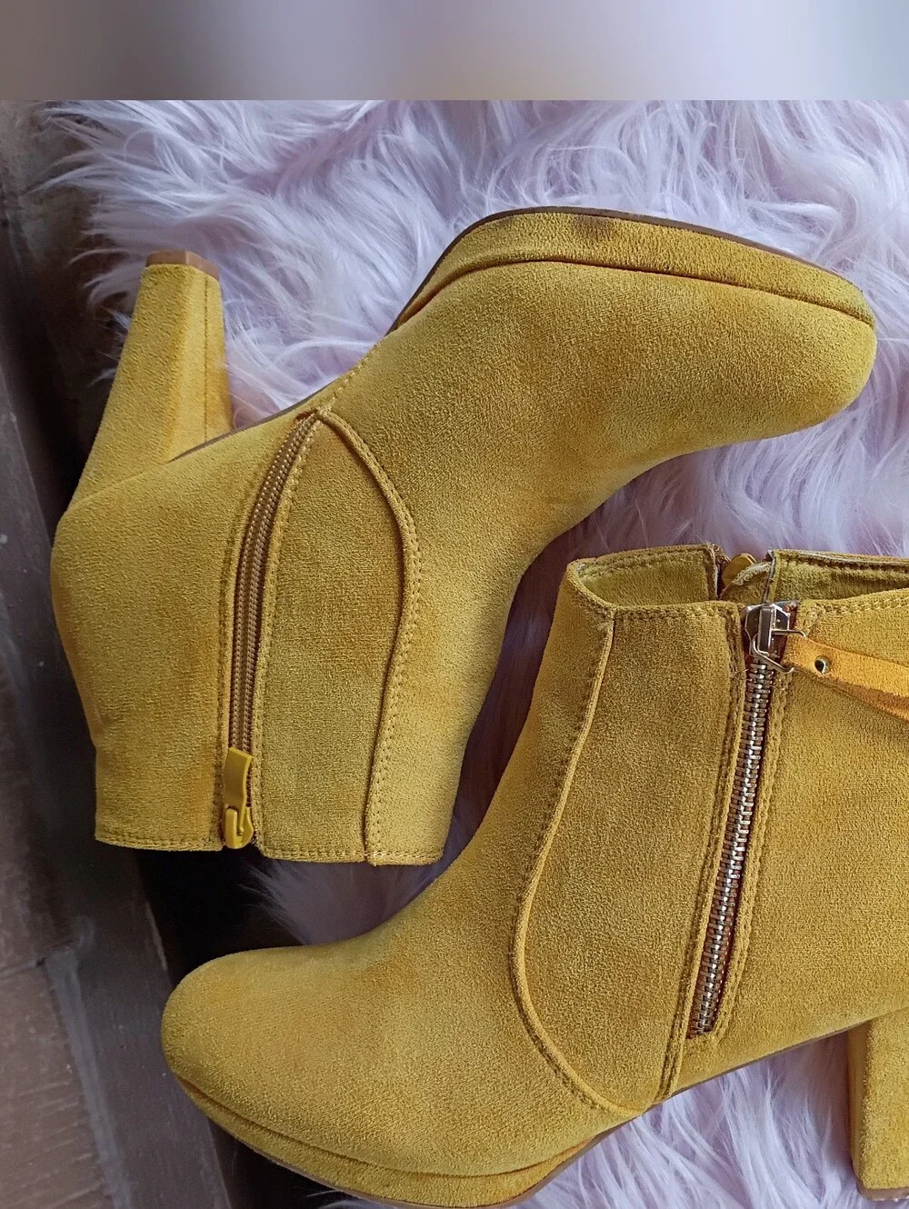 Allegra K yellow faux